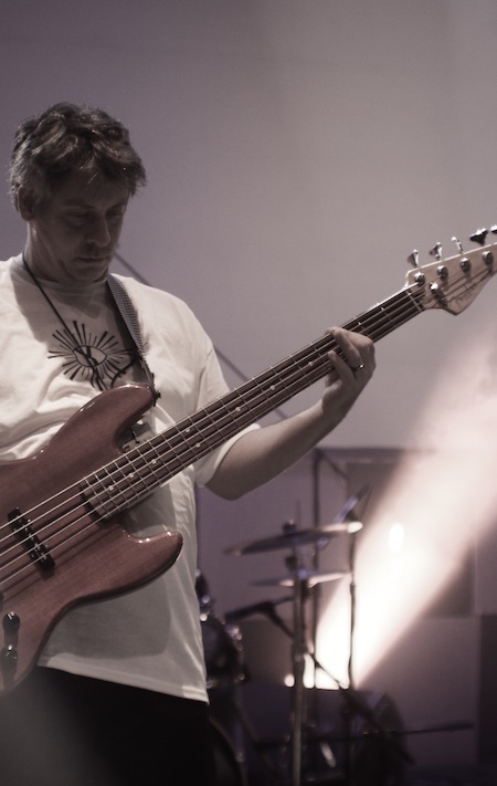 Male Bass Player on Stage