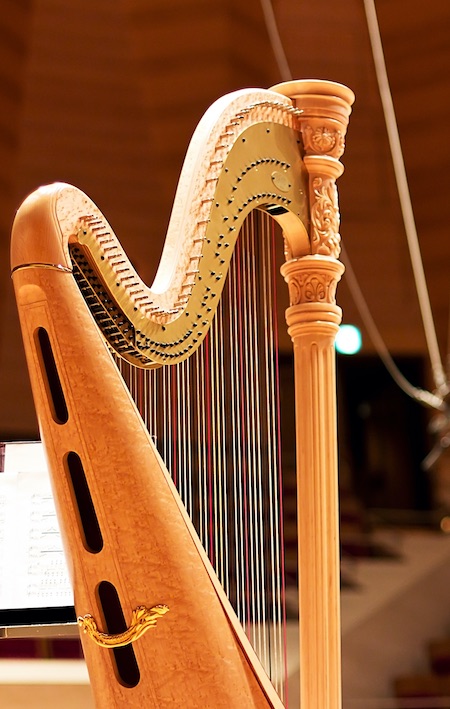 A harp on stage