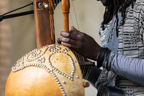 Man playing the kora