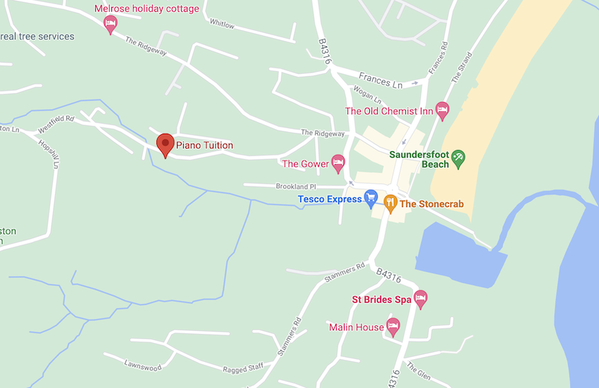 Piano Lessons Saundersfoot Music Studio Address